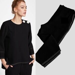 Zara black white top and pants set